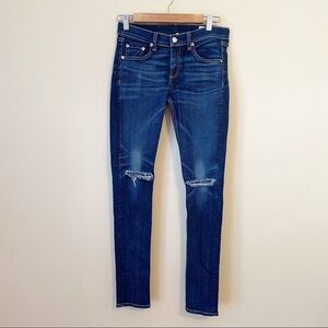 Rag & Bone Skinny Distressed Jeans in Ayoyama Wash - 26